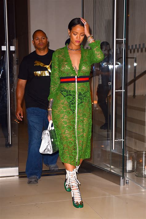 rihanna gucci dress|rihanna gucci fashion show.